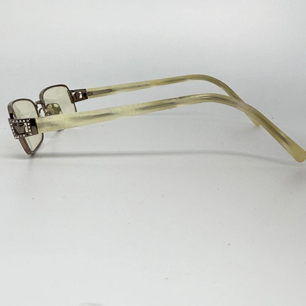 Versace MOD 110 106 Brown Metal‎ Eyeglasses Frames Medusa Rhinestone 50-17-130